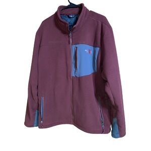 The North Face Mens Fleece Jacket Coat  XL Polyester Brown Maroon